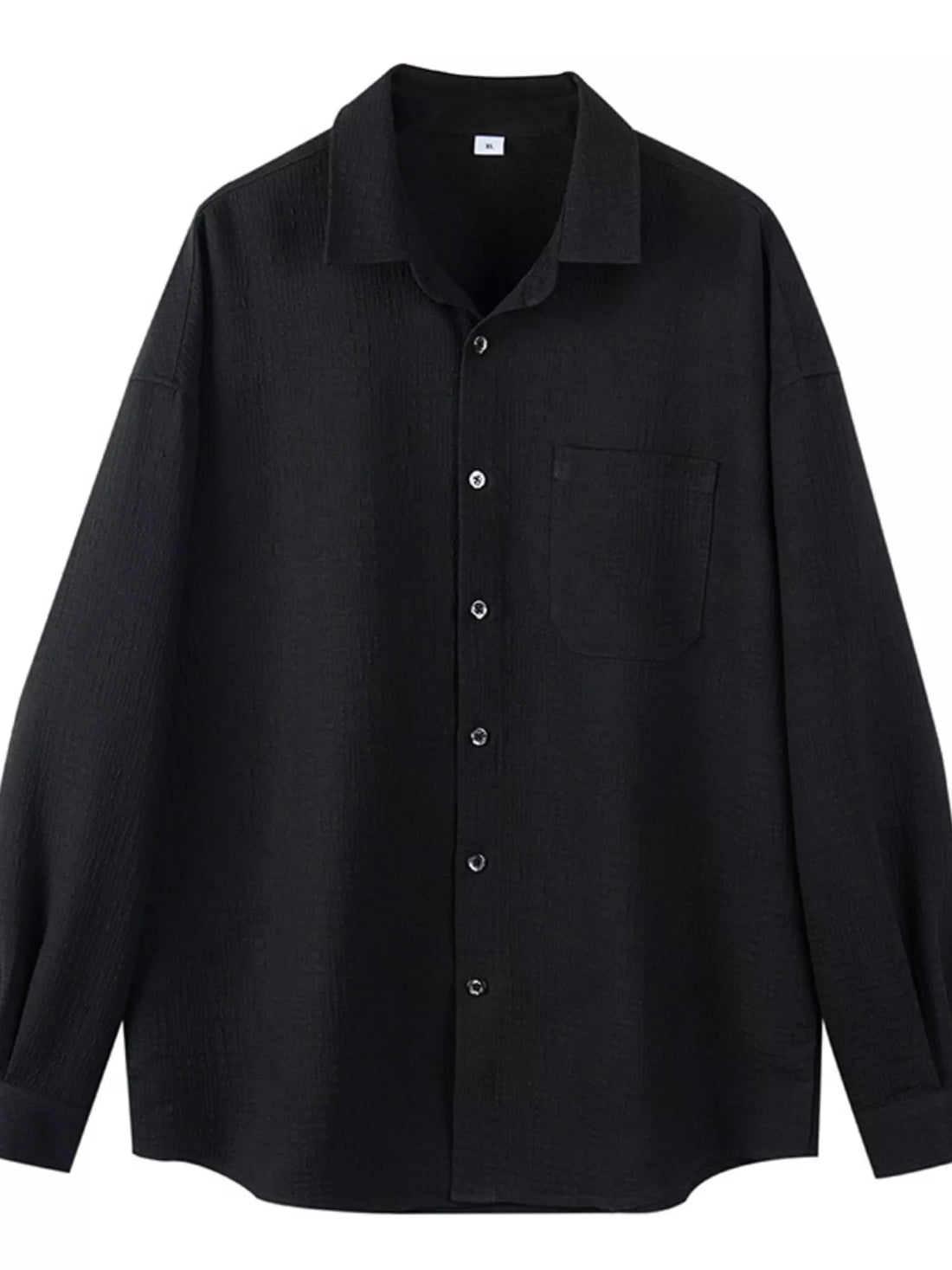 Men's Plus Size Button Up Long Sleeve Shirt - cas7m