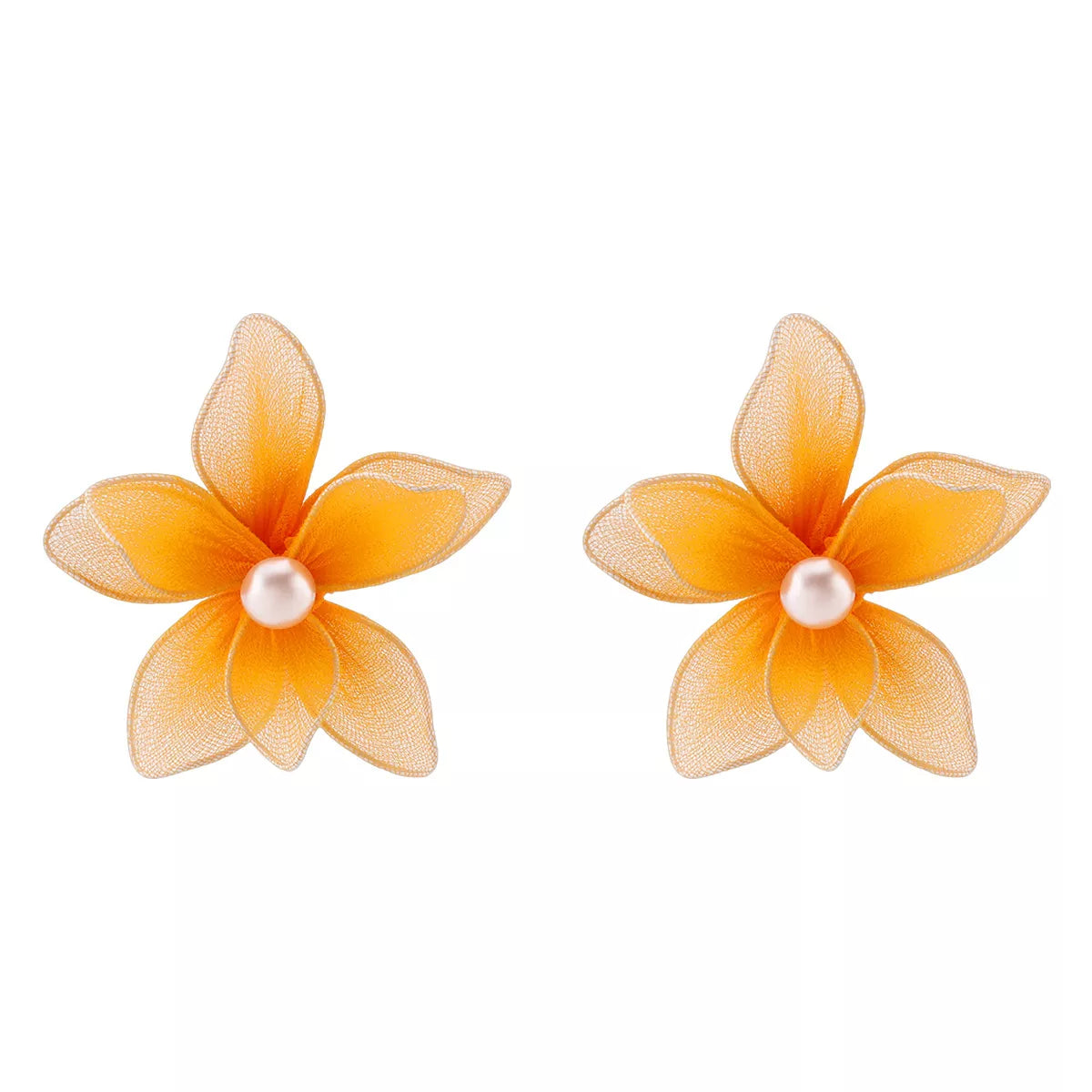 Flower Pearl Stud Earrings - cas7m