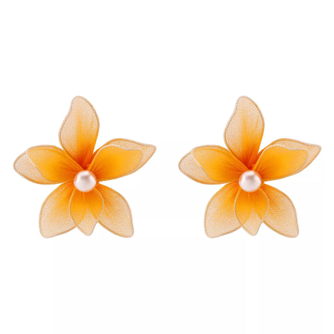 Flower Pearl Stud Earrings - cas7m