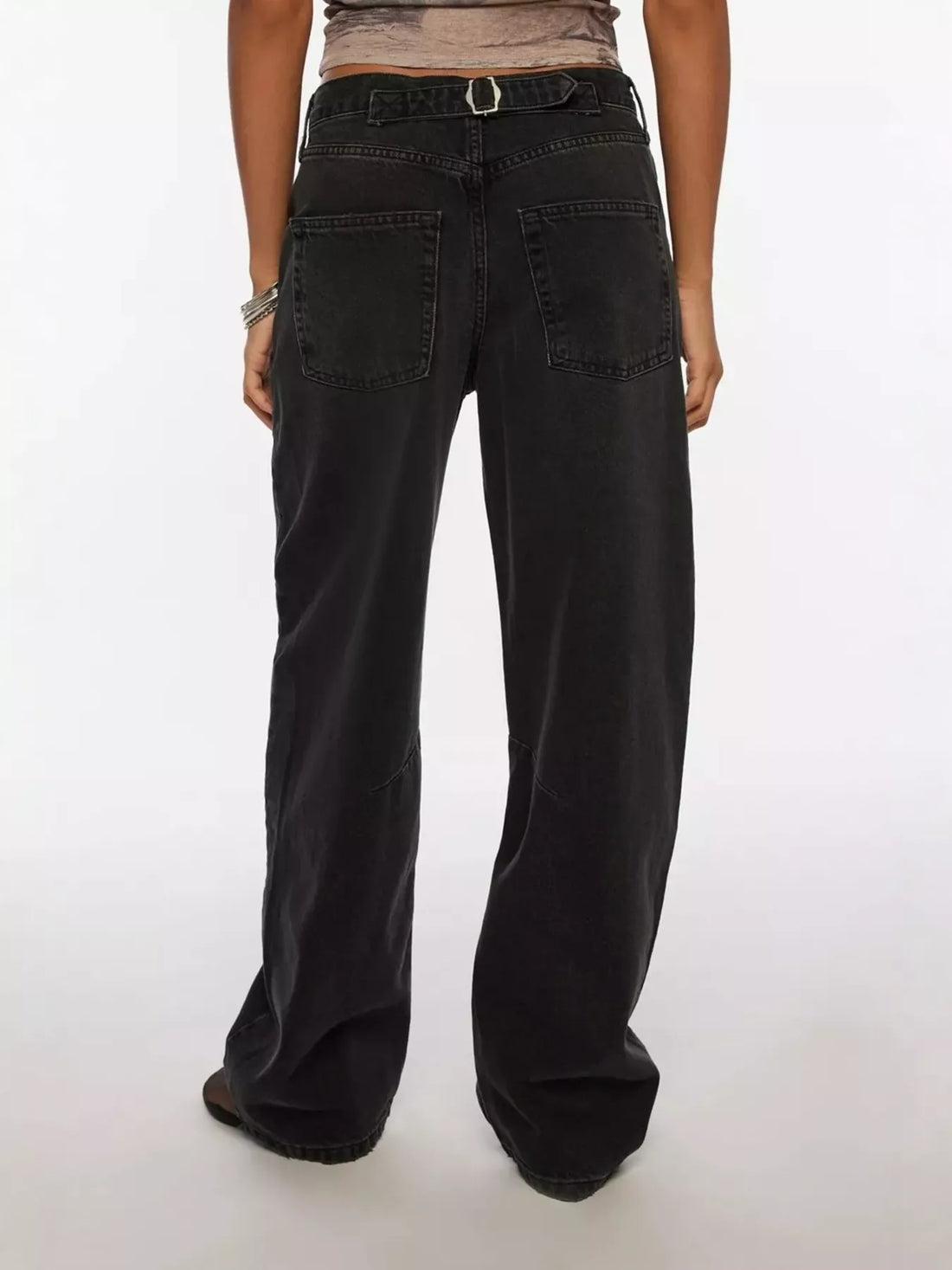 Vintage Wash Wide Leg Jeans - cas7m