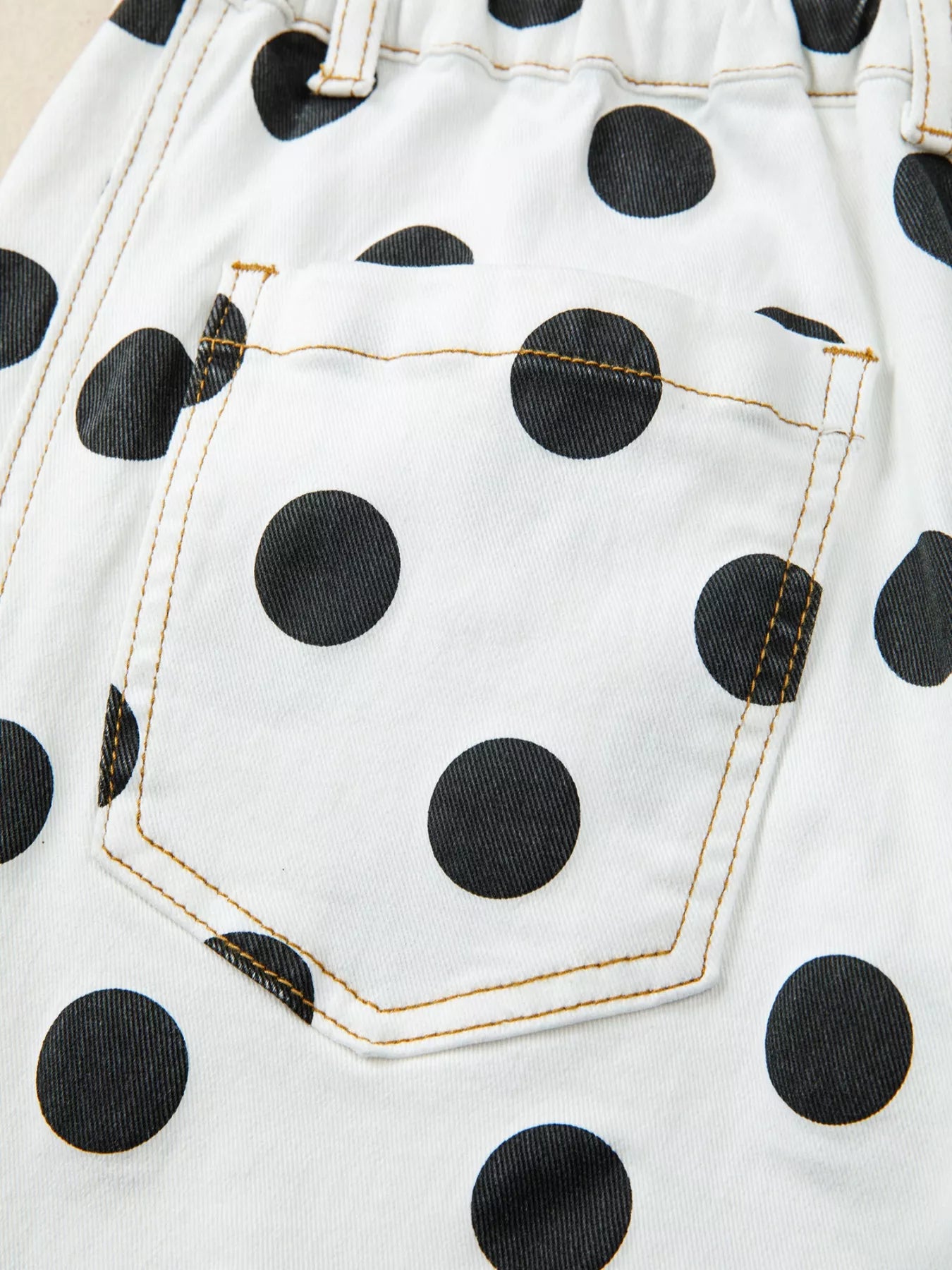 Polka Dot High-Waisted Jeans - cas7m