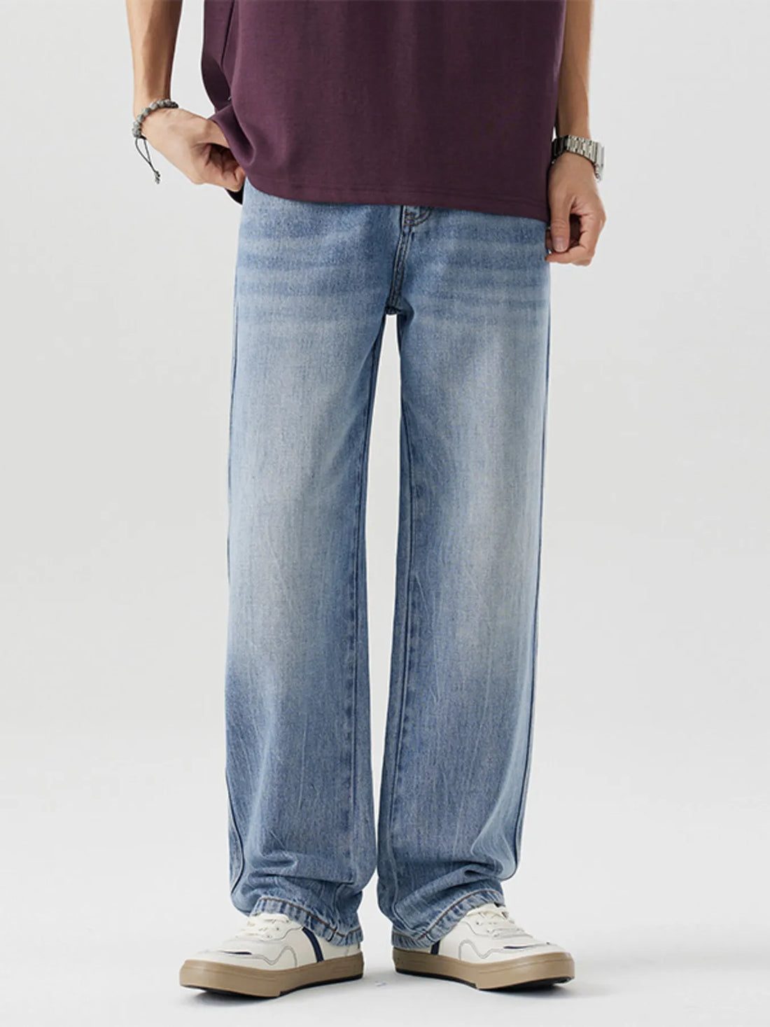Men's Loose Fit Wash Jeans - cas7m