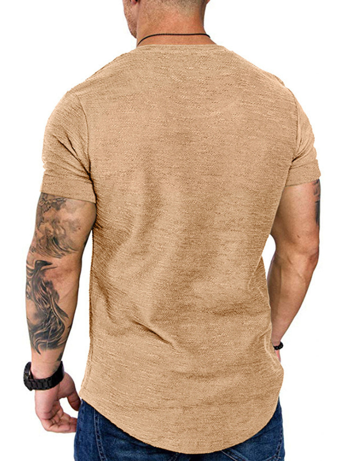 Men's Round Neck Slim Fit Casual T-Shirt - cas7m