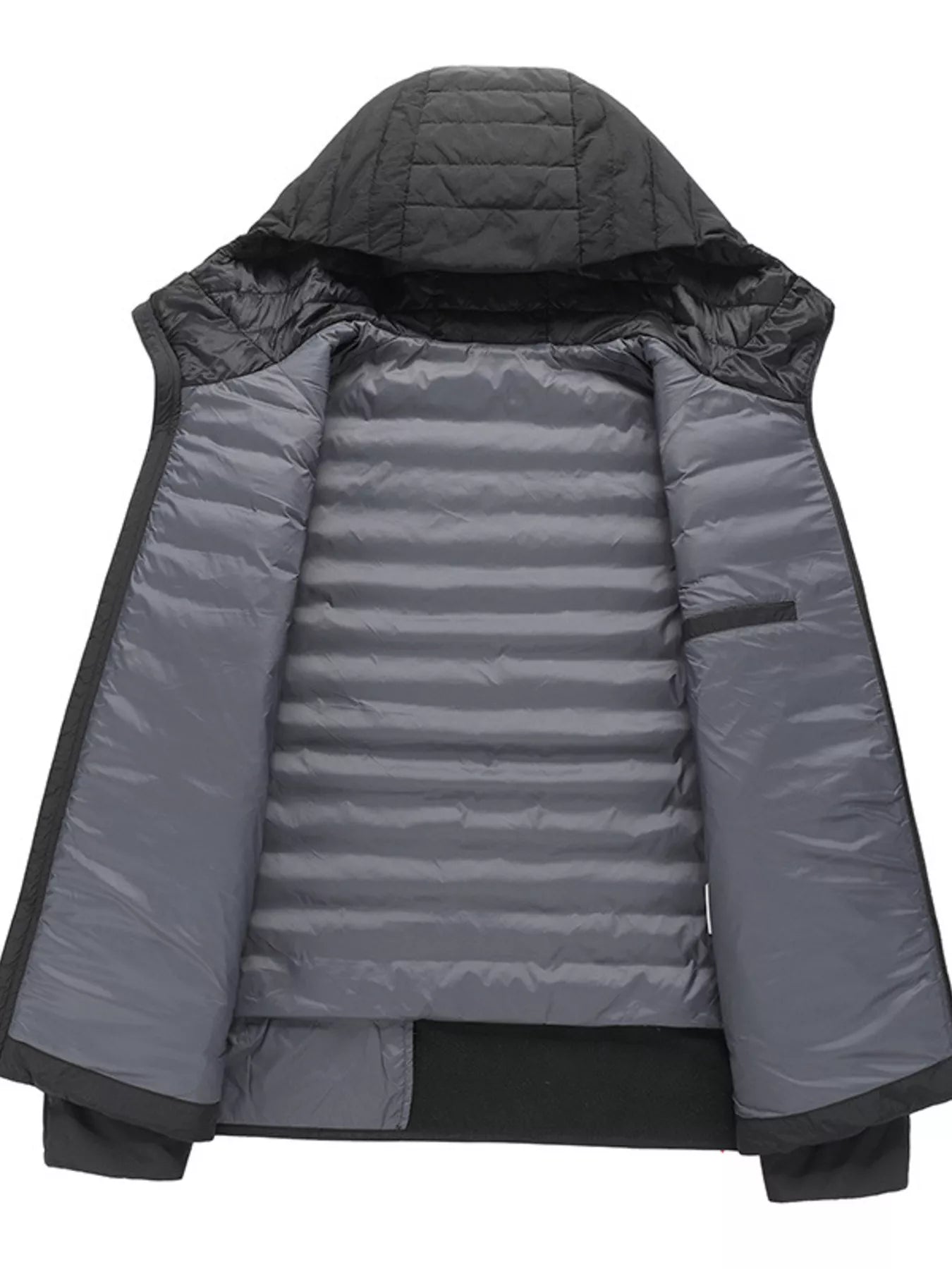 Men's Plus Size Lightweight Hooded Puffer Jacket - cas7m