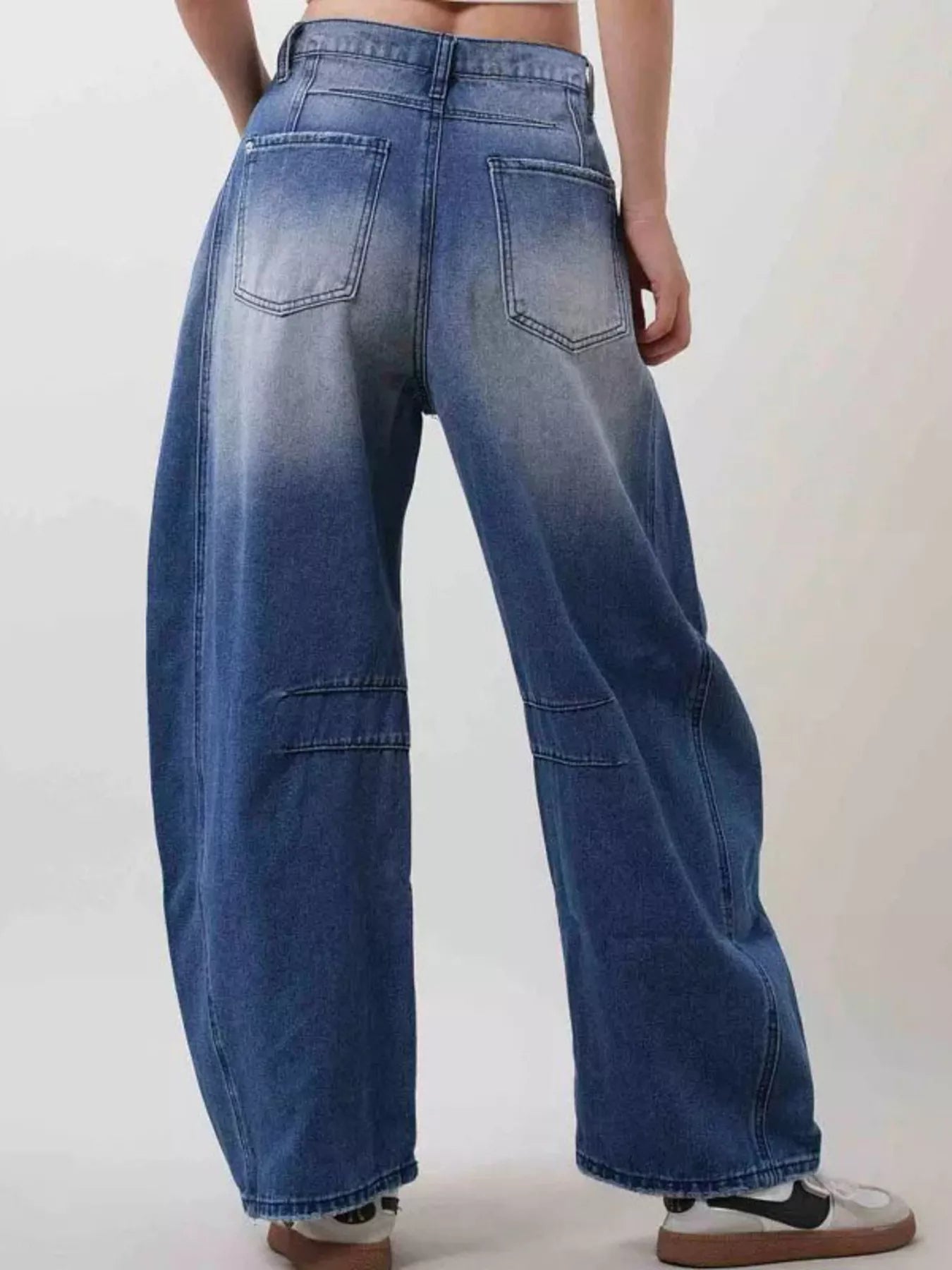 Distressed Wide Leg Jeans - cas7m