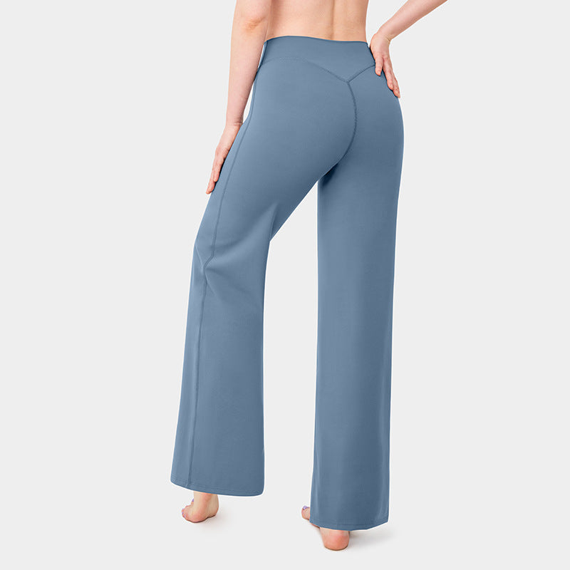 Fashionable Loose Straight-leg Yoga Pants For Women - cas7m