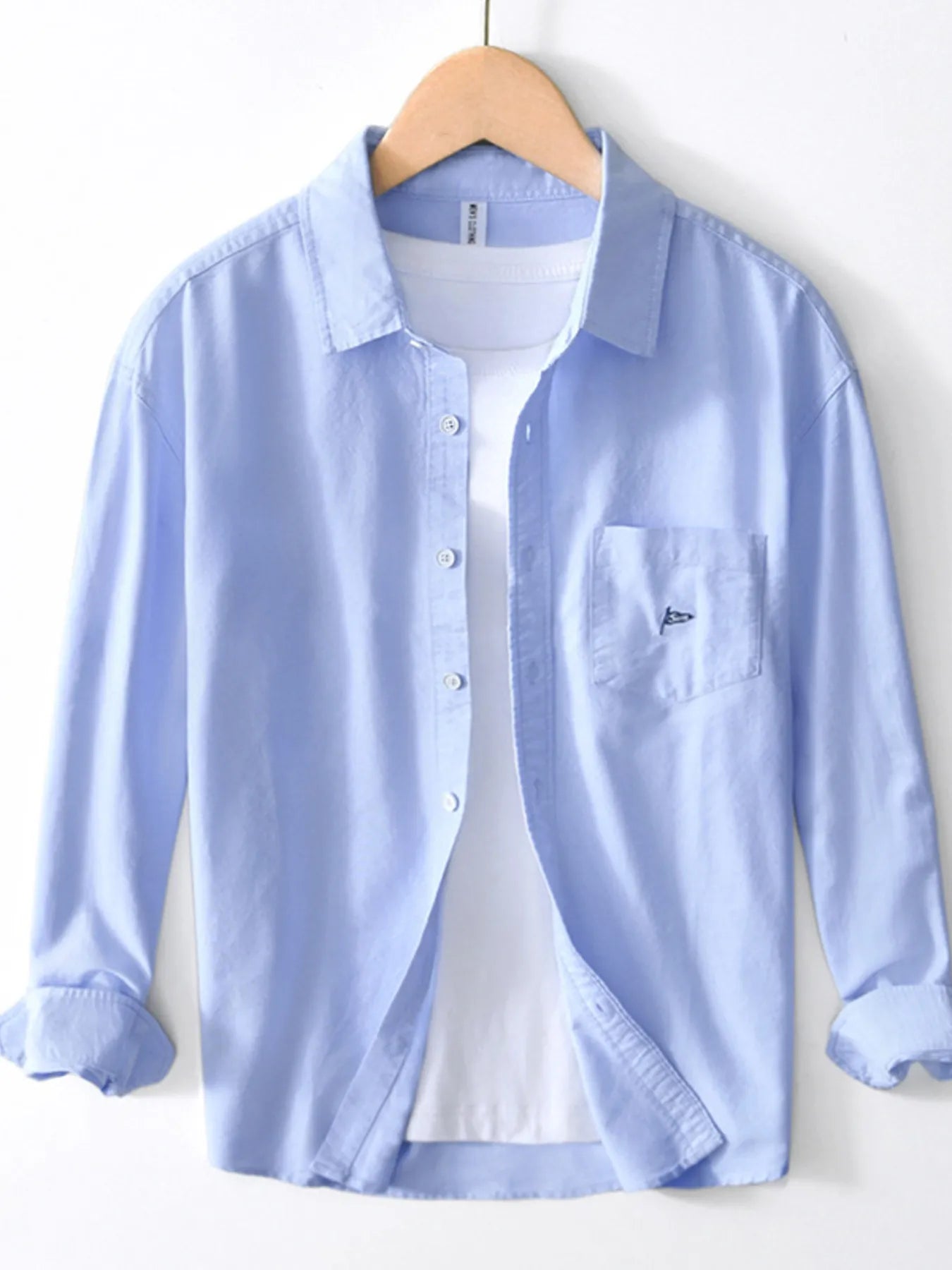 Men's Striped Button Up Long Sleeve Shirt - cas7m