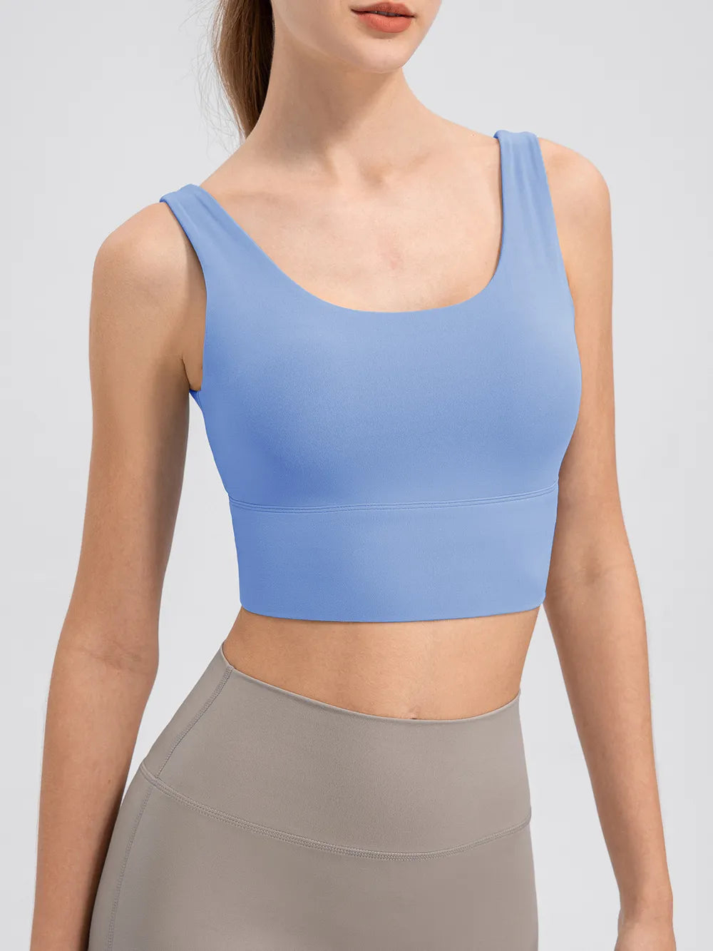 Scoop Neck Wide Strap Active Tank - cas7m