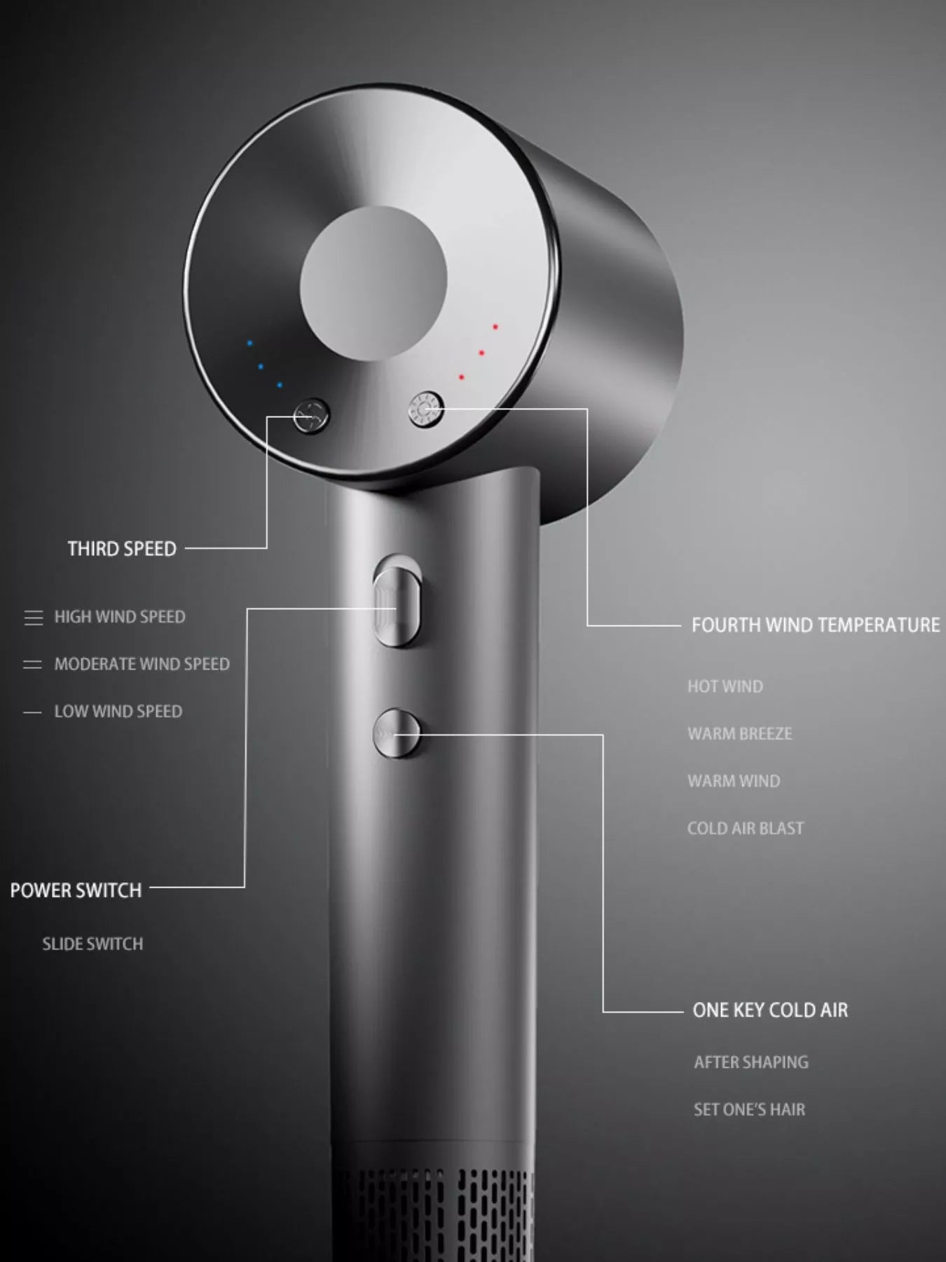 Intelligent Temperature Control High-Speed Hair Dryer - cas7m