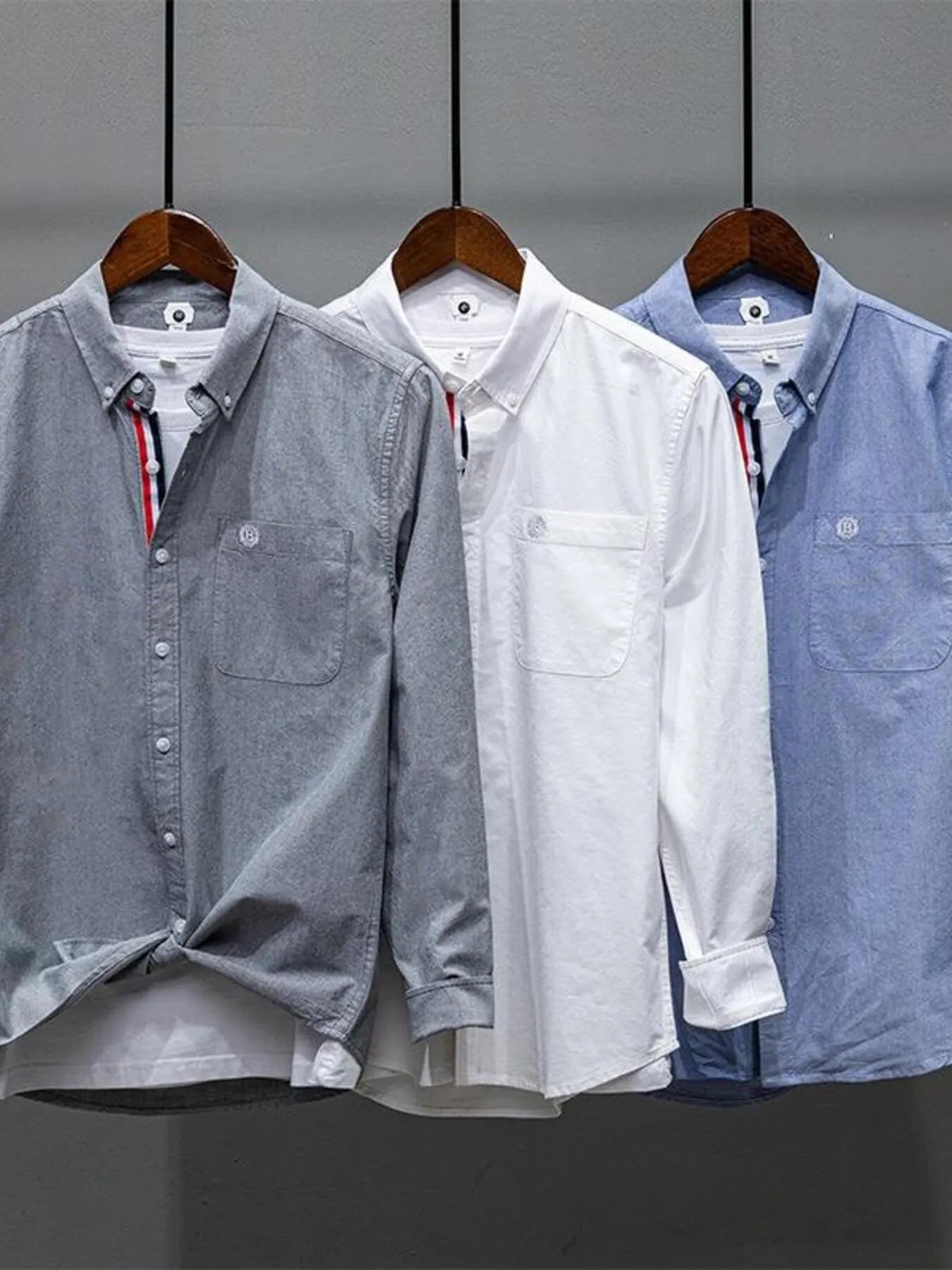 Men's Plus Size Button Up Long Sleeve Shirt - cas7m