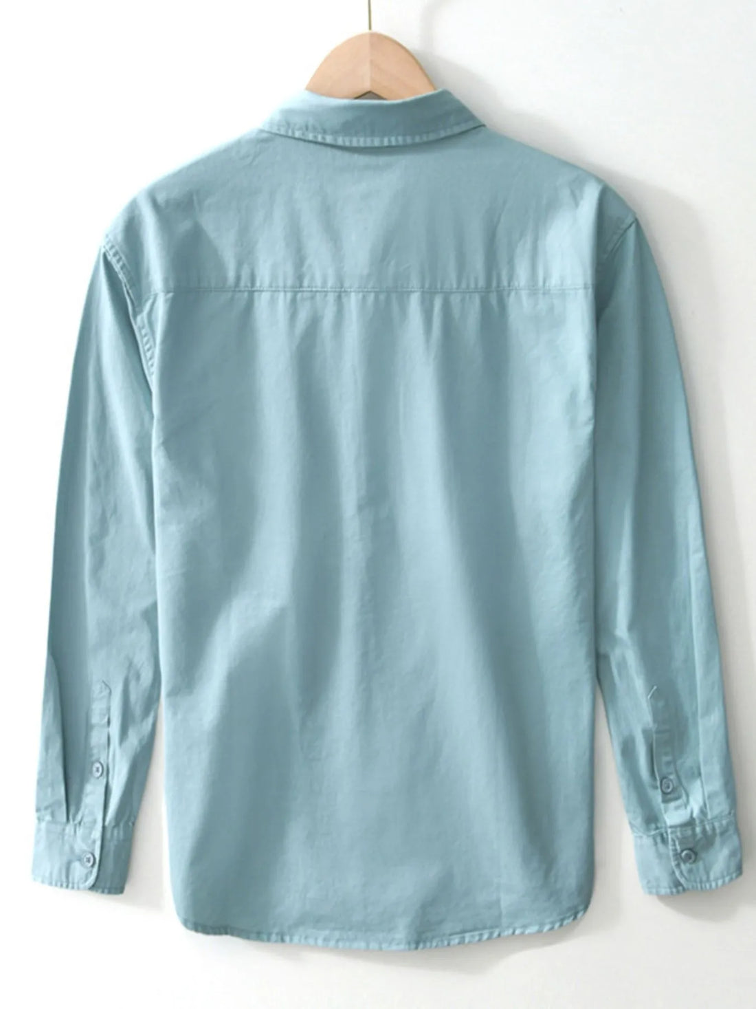 Men's Plus Size Button Up Long Sleeve Shirt - cas7m