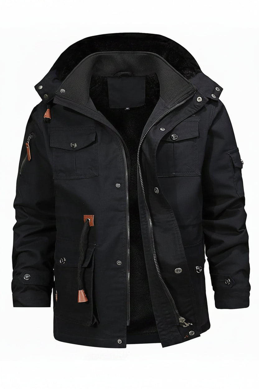 Men's Full Size Zip Up Fleece Lined Jacket Plus Size - cas7m