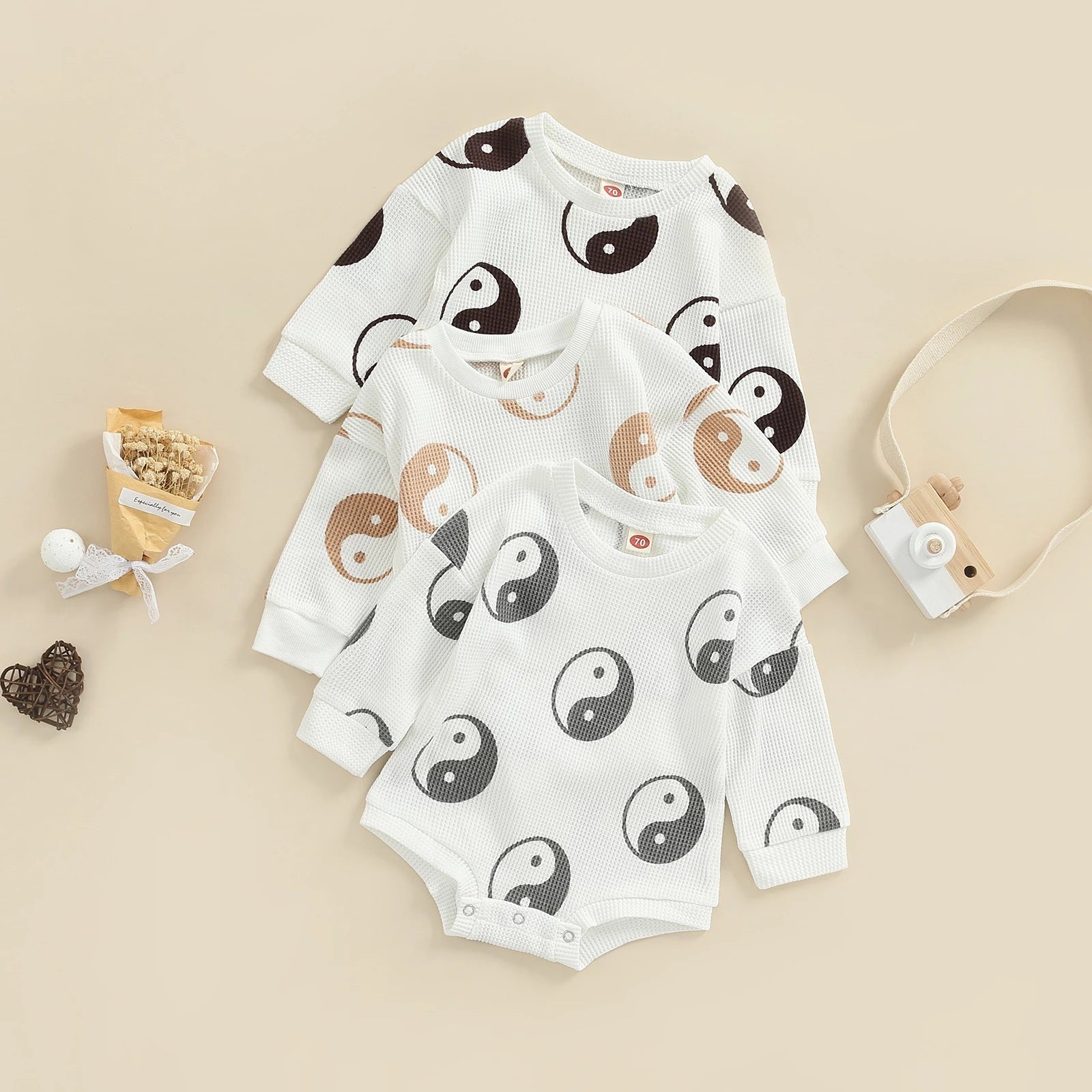 Baby One-piece Suit Knitted Long Sleeve - cas7m