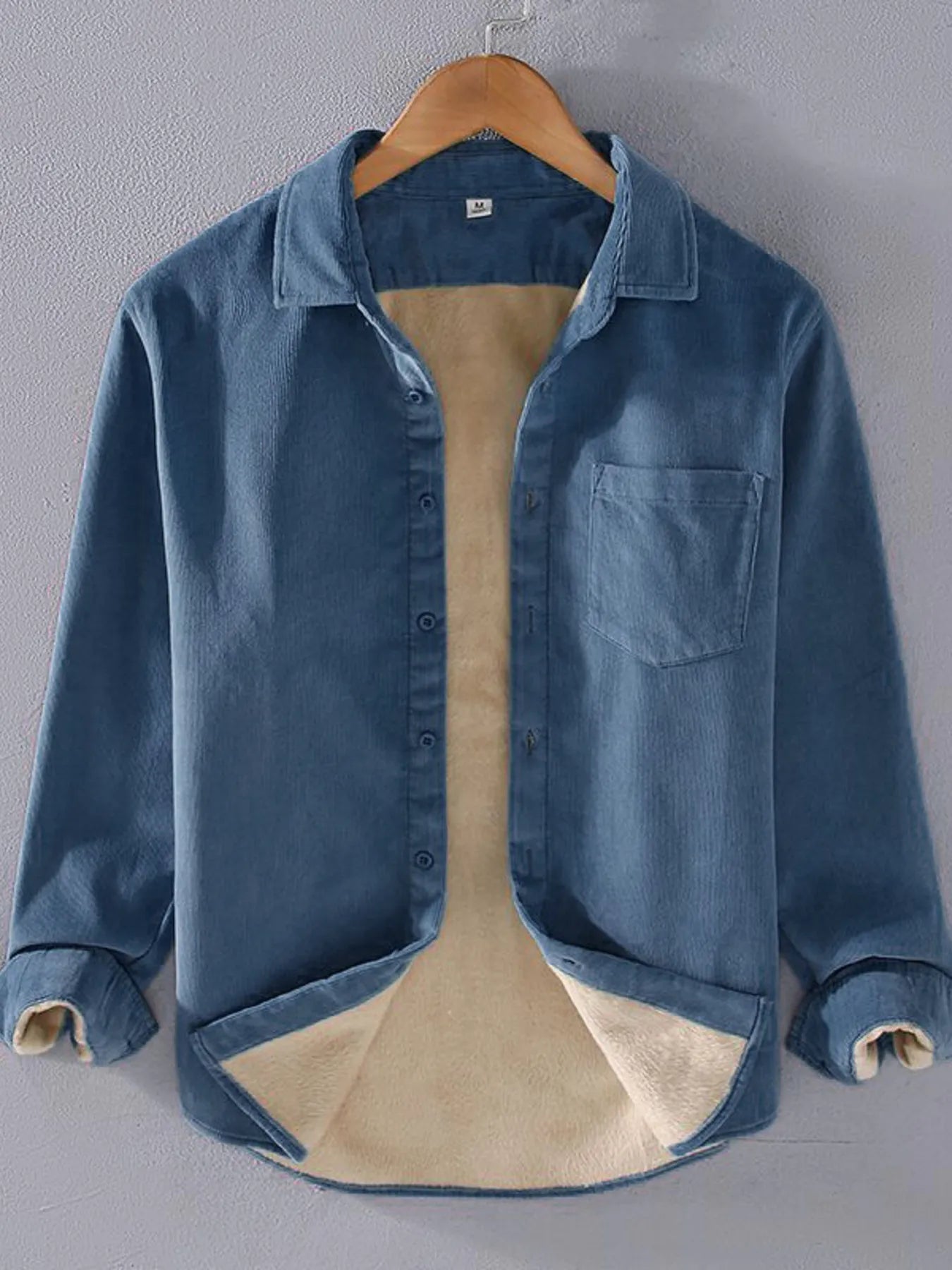 Men's Plus Size Button Up Long Sleeve Shirt - cas7m