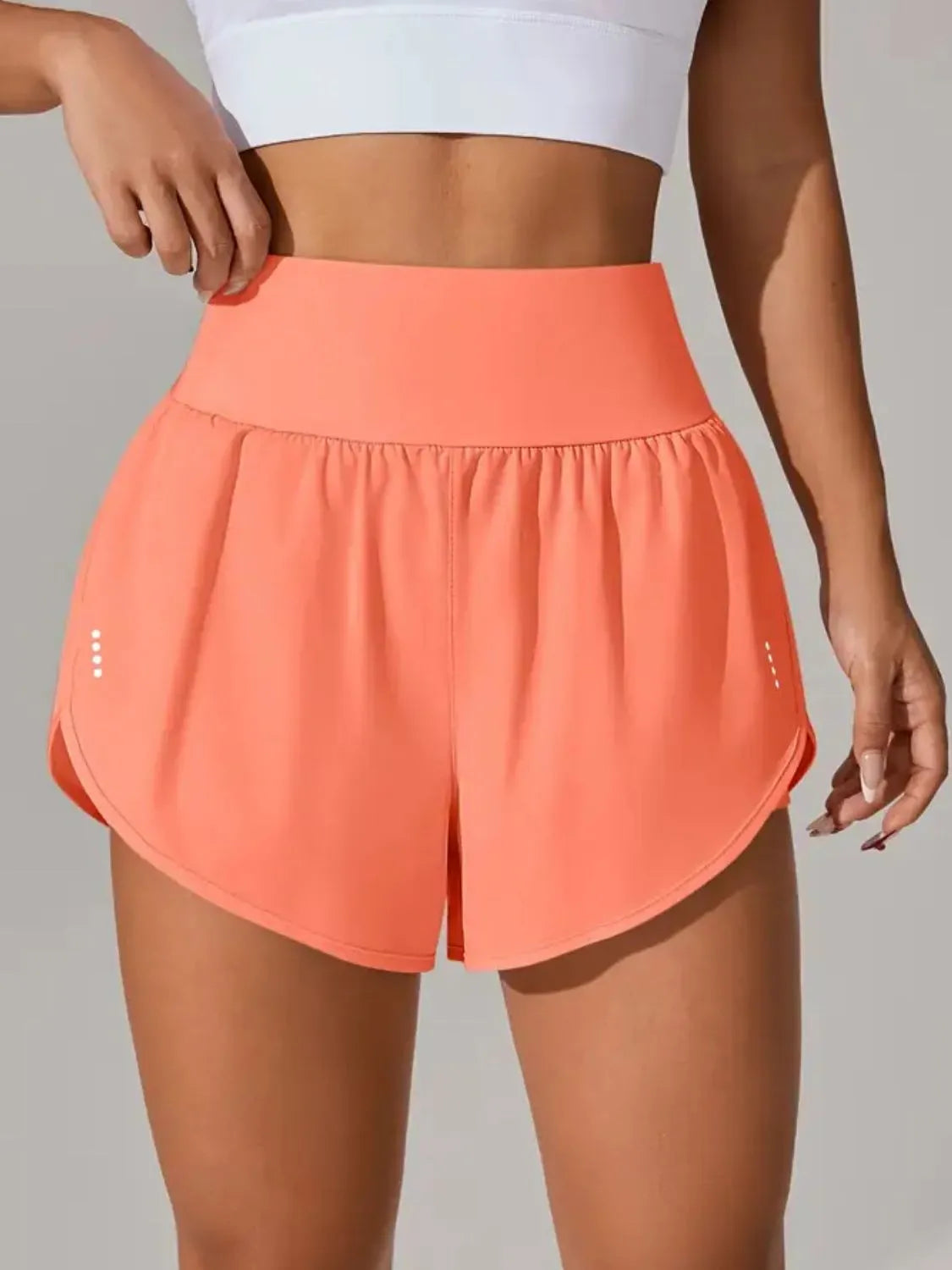 Pocketed High Waist Active Shorts - cas7m