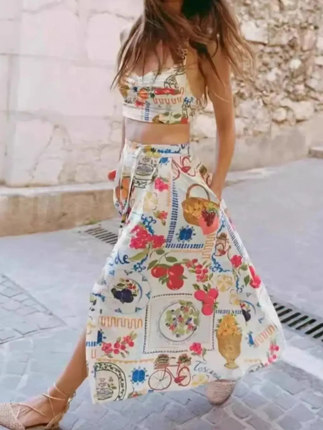 Printed Cami and Skirt Set - cas7m