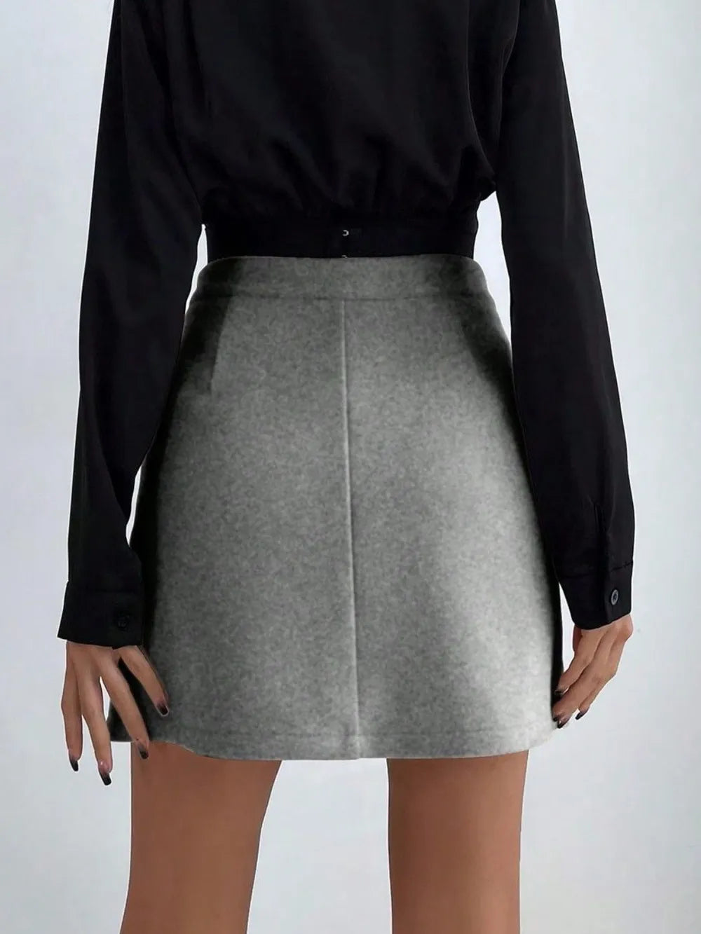 Buttoned Mini Skirt - cas7m