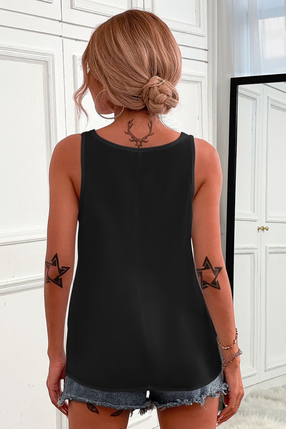 Half-Zip Scoop Neck Tank - cas7m