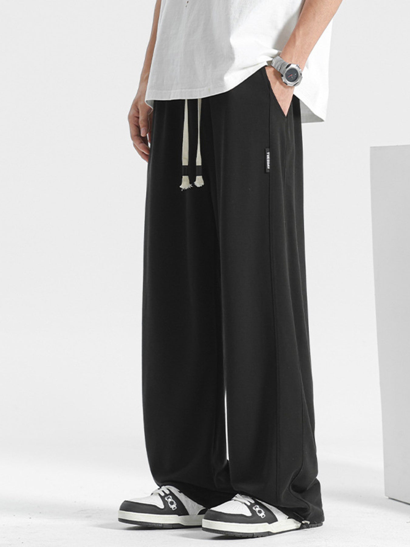 Men's Plus Size Loose Fit Drawstring Pants - cas7m