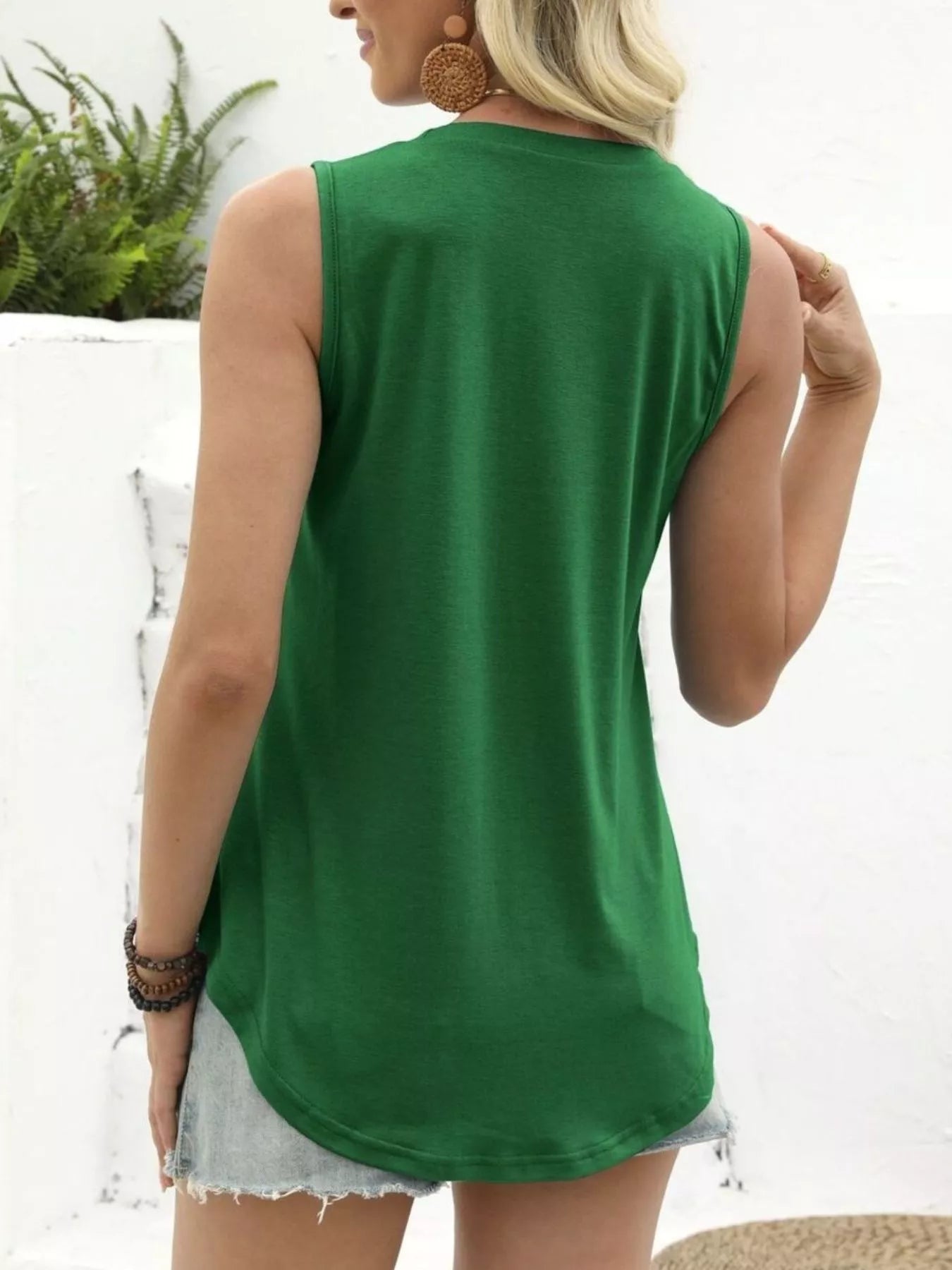 Round Neck Casual Tank Top - cas7m