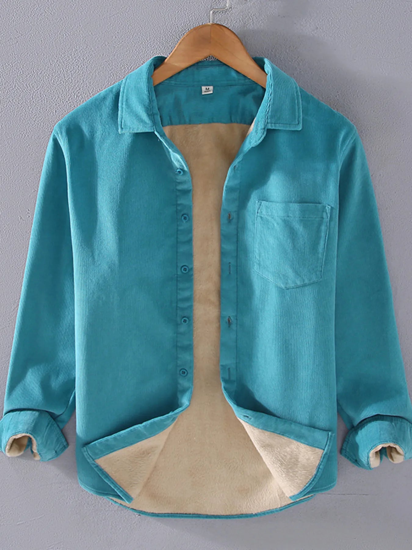 Men's Plus Size Button Up Long Sleeve Shirt - cas7m