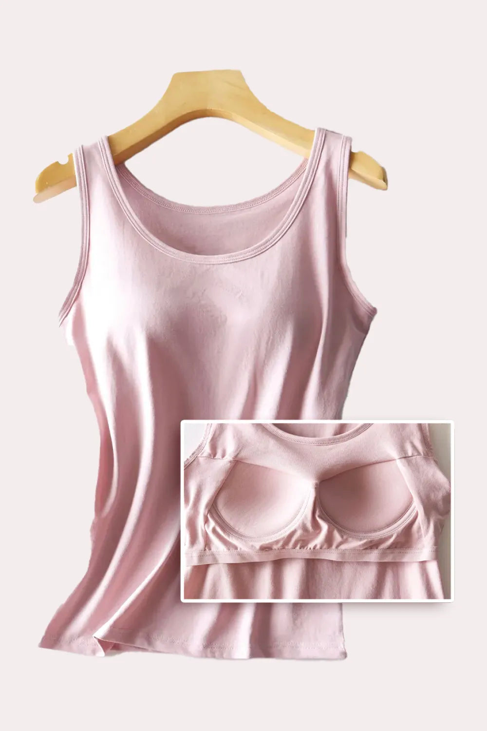 Round Neck Tank with Bra - cas7m