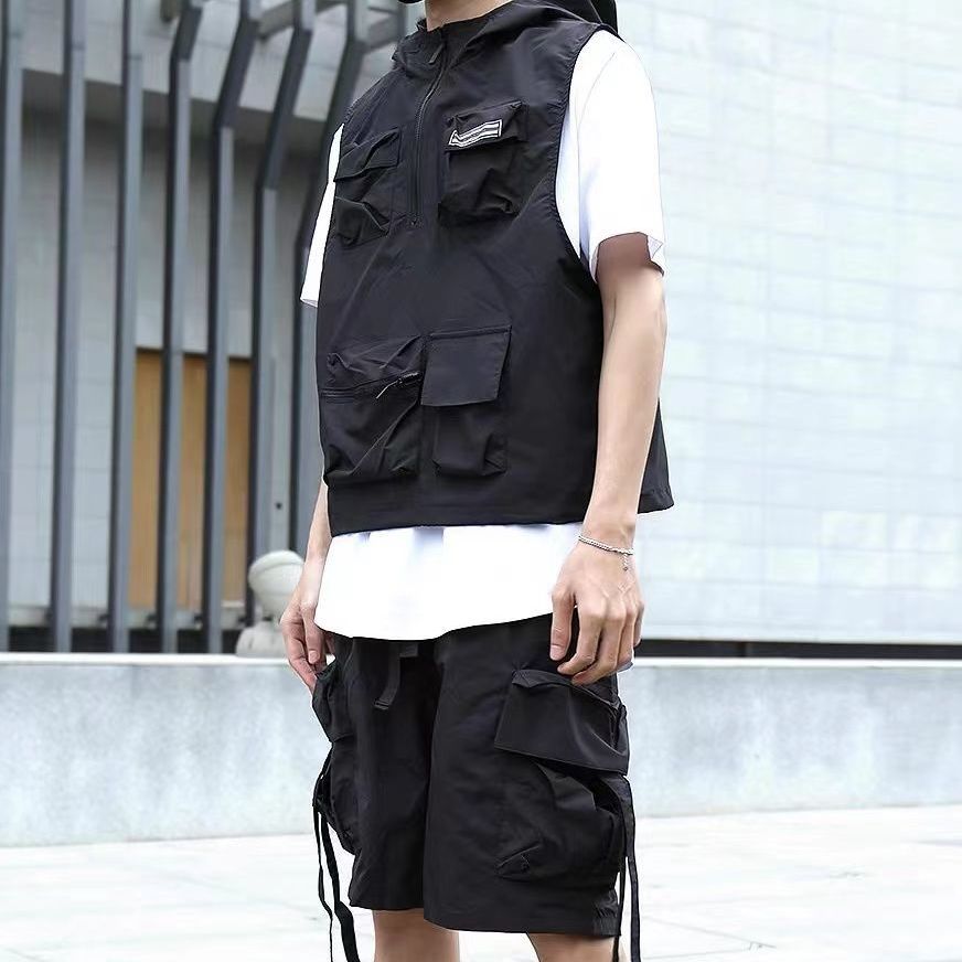 Workwear Casual Vest Sports Hooded Vest - cas7m