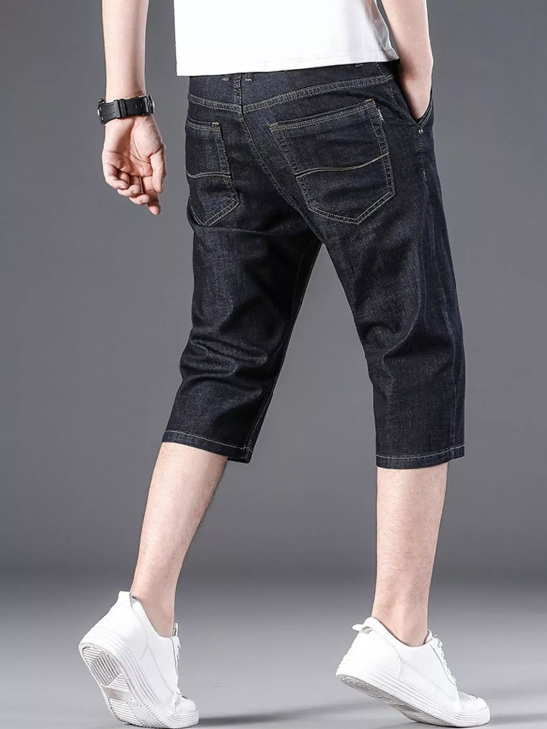 Men's Wash Denim Shorts with Relaxed Fit - cas7m
