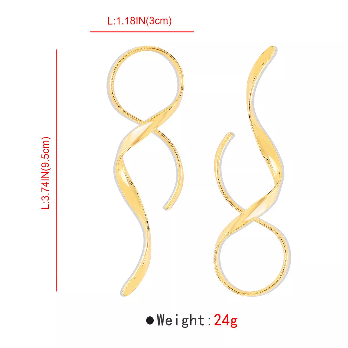 Alloy Spiral Drop Earrings - cas7m