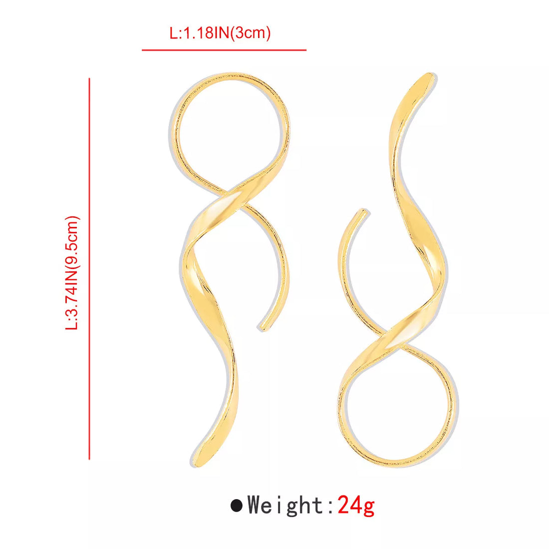 Alloy Spiral Drop Earrings - cas7m
