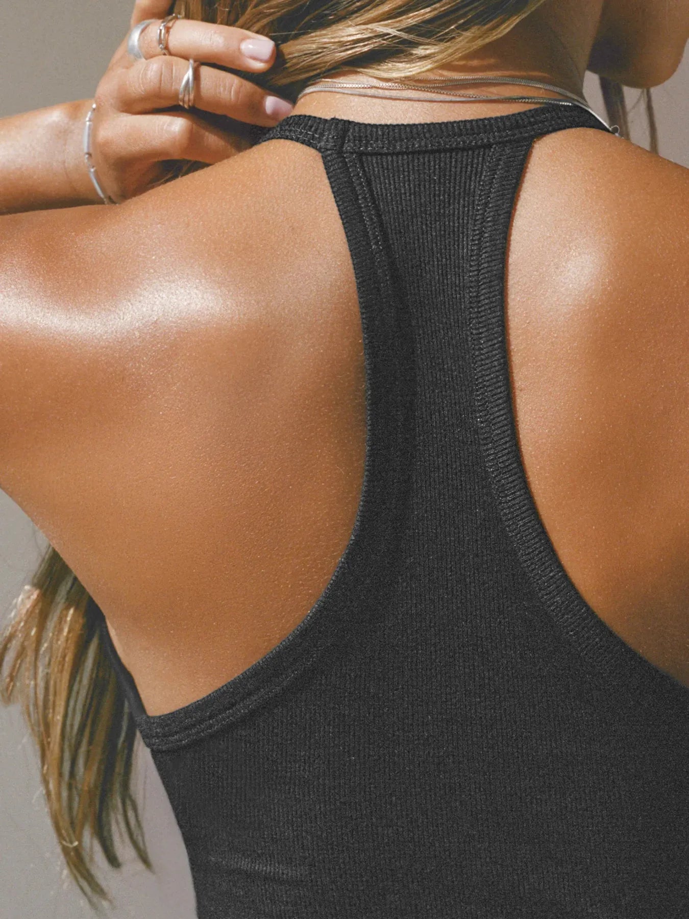 Cutout Ribbed Tank Top - cas7m