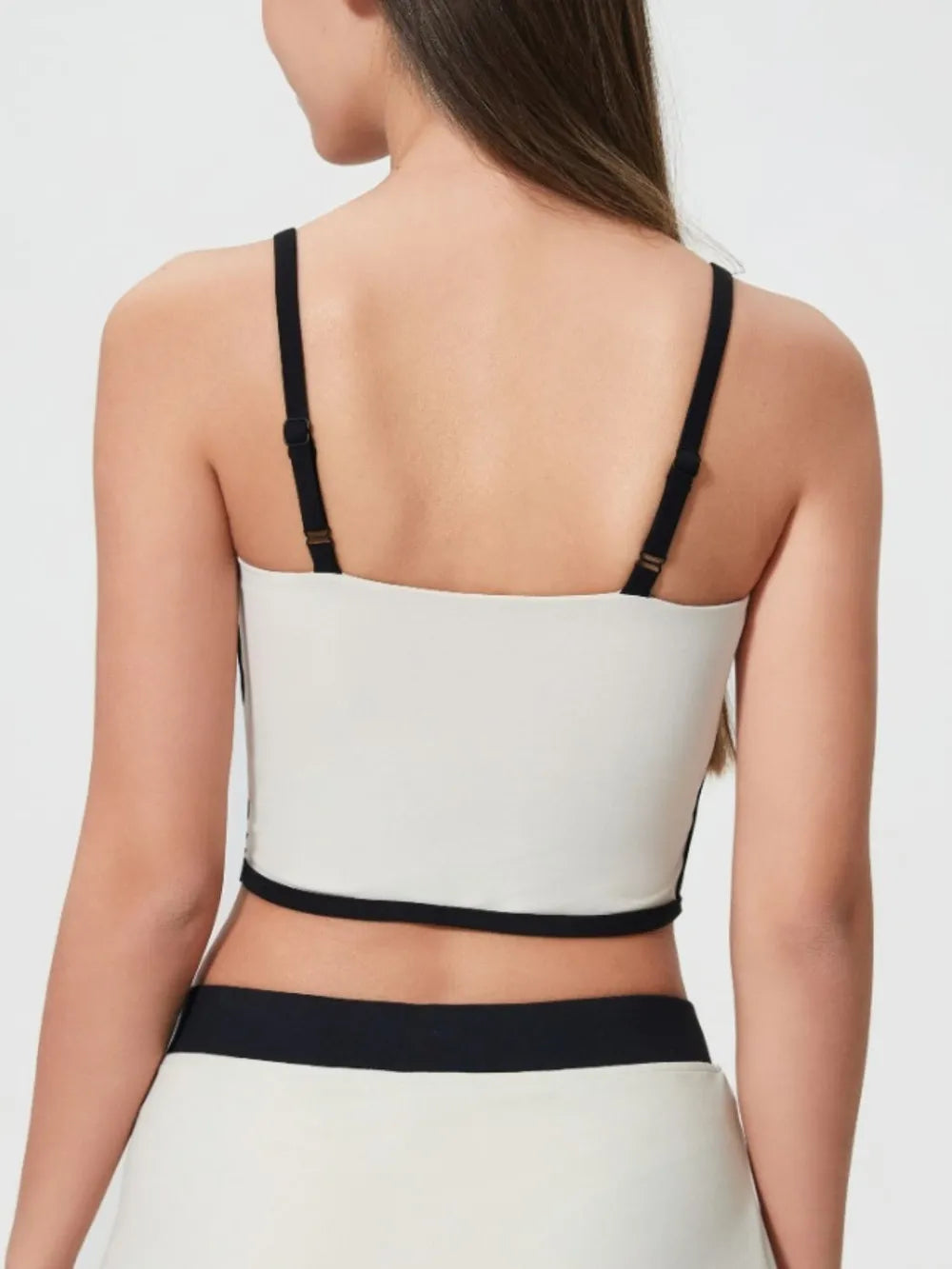 Millennia Contrast Trim Square Neck Active Cami with Detachable Chest Pads - cas7m