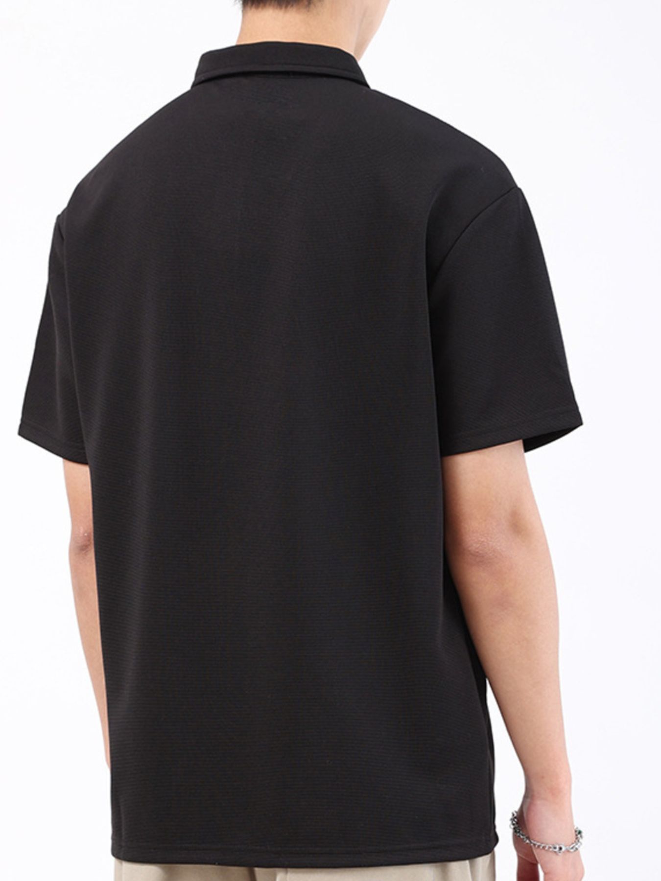 Men's Plus Size Textured Breathable Performance Polo - cas7m