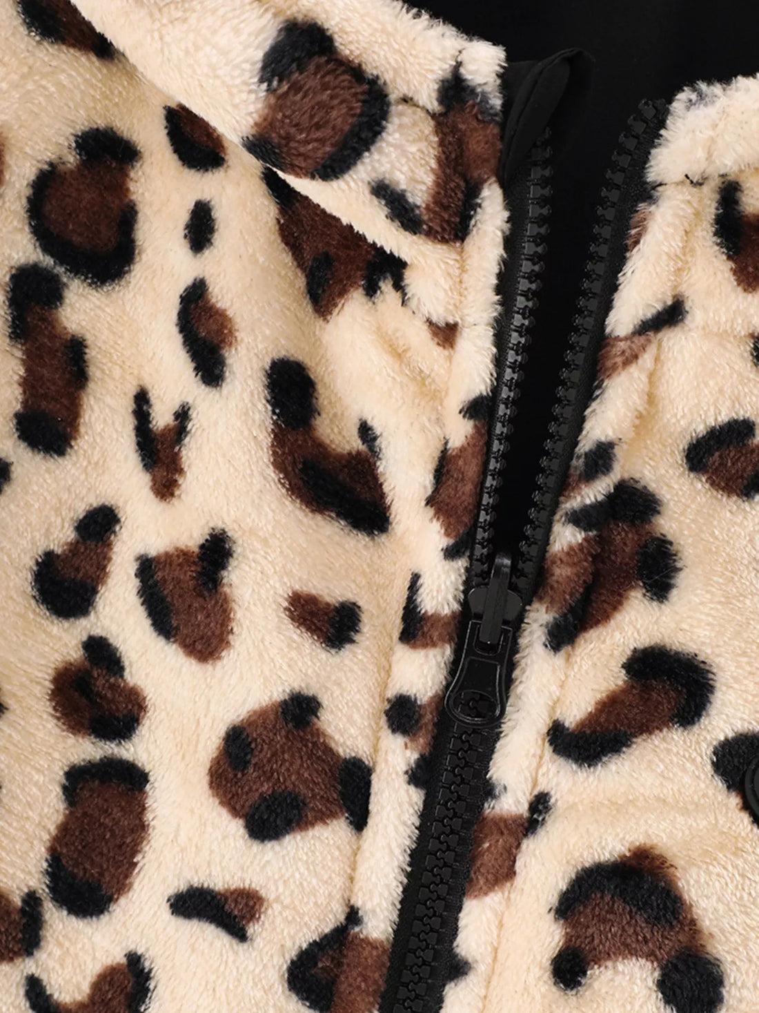 Children's Hooded Leopard Lined Warm Jacket - cas7m