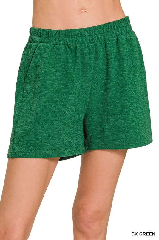 Zenana Cotton Slub Shorts - cas7m