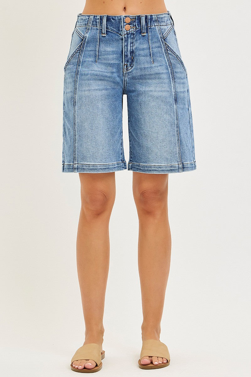 RISEN 2-Button Slouchy Jorts with Pockets - cas7m