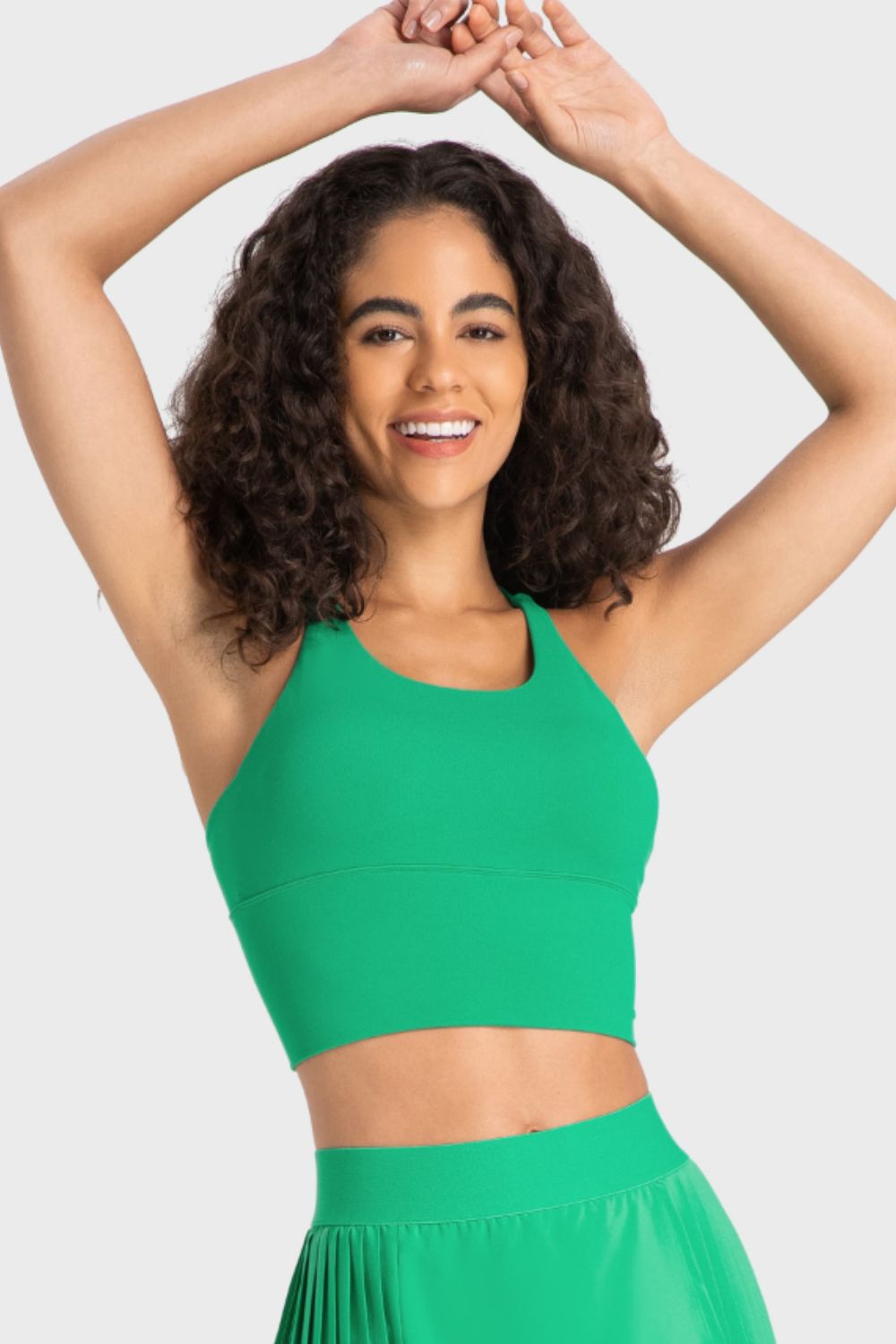 Sporty Yoga Cutout Crisscross Top with Removable Padding - cas7m