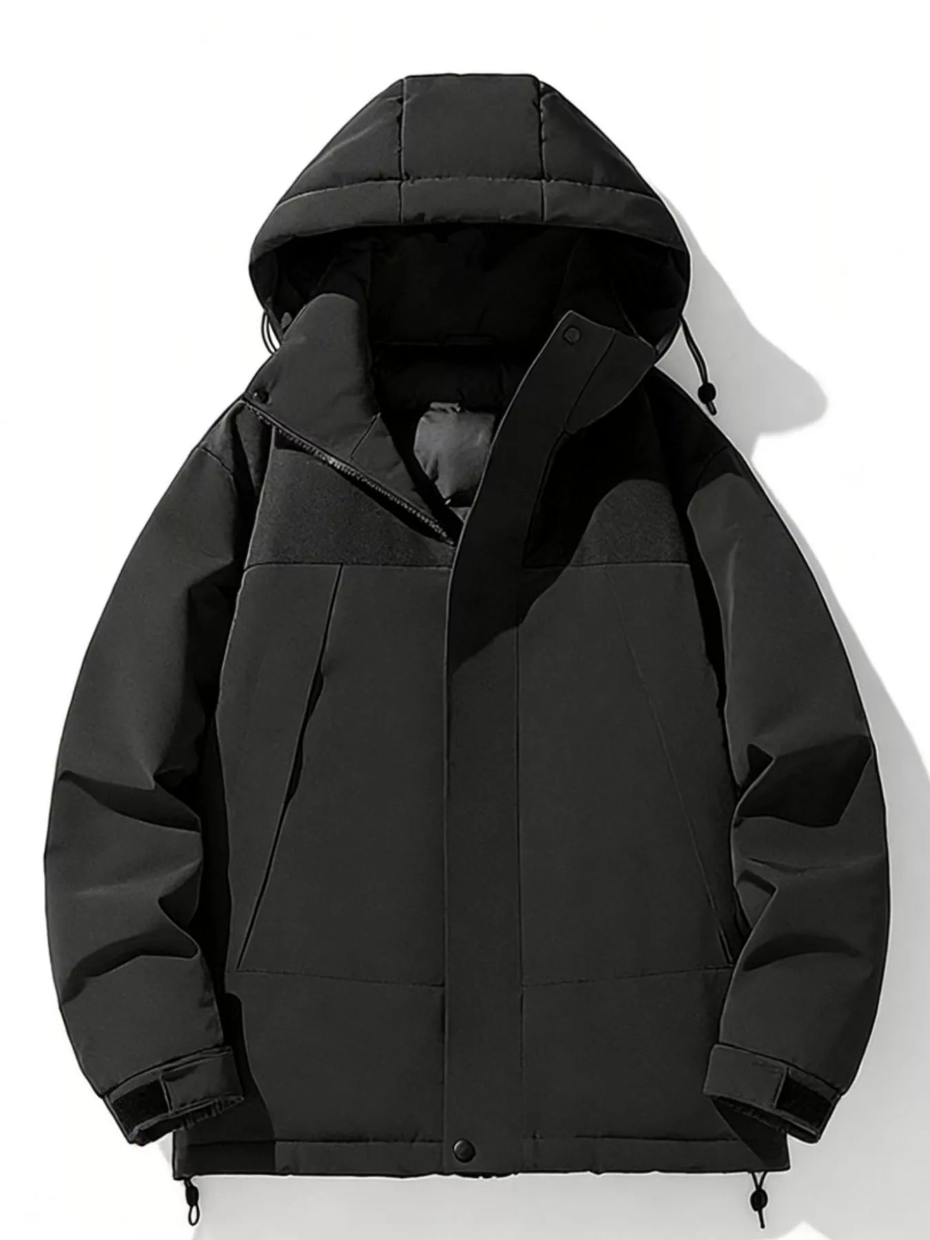 Men's Plus Size Hooded Color Block Padded Winter Coat - cas7m