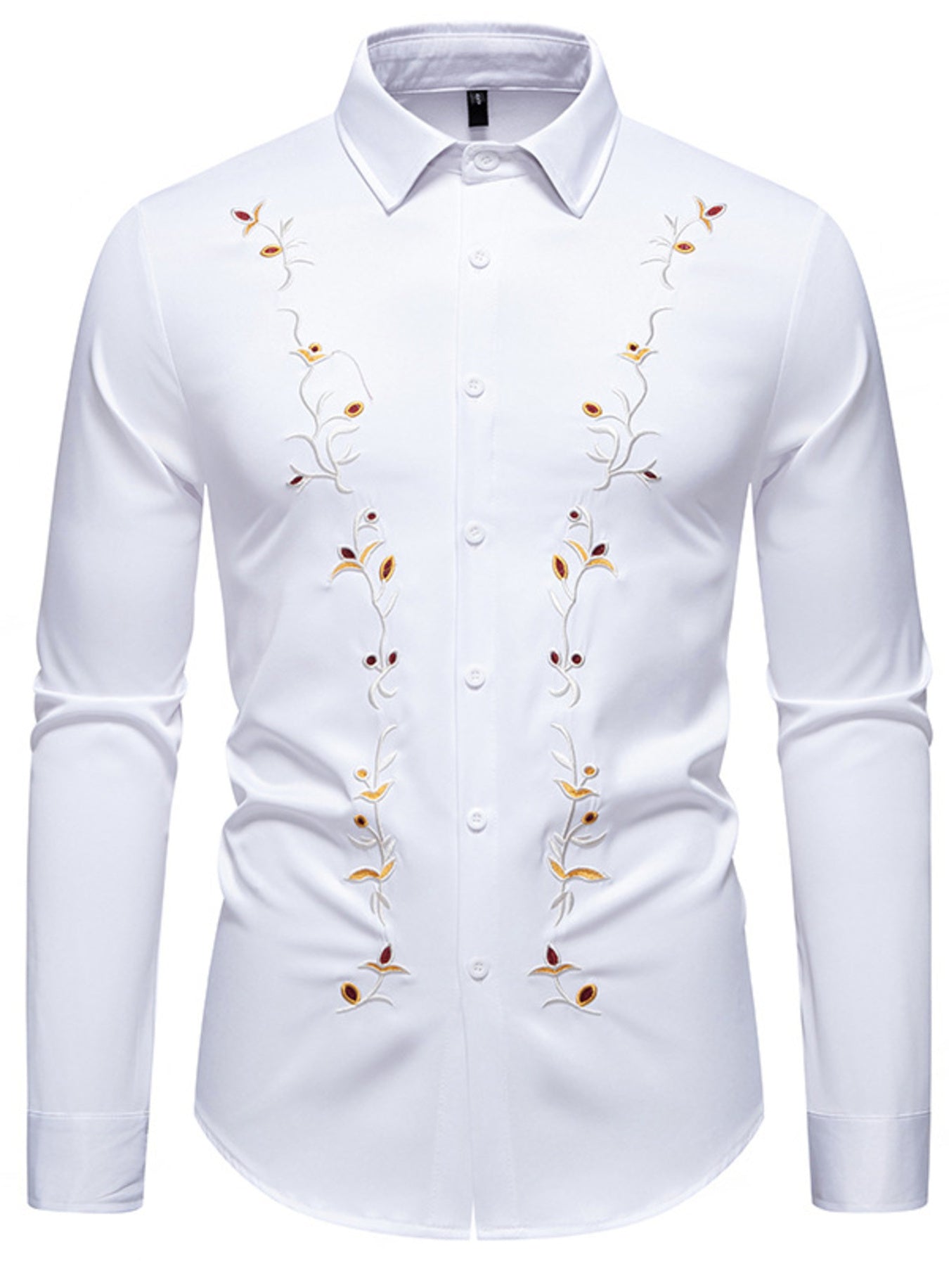 Men's Embroidered Long Sleeve Shirt - cas7m