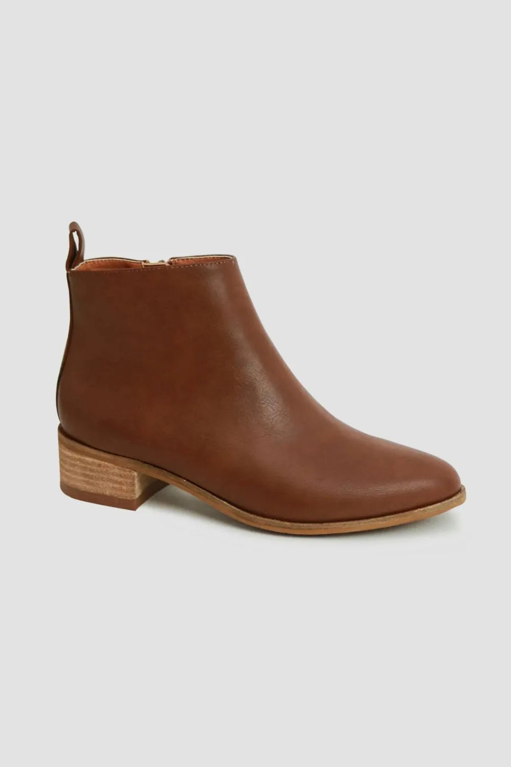 Beast Fashion PU Leather Block Heel Boots - cas7m