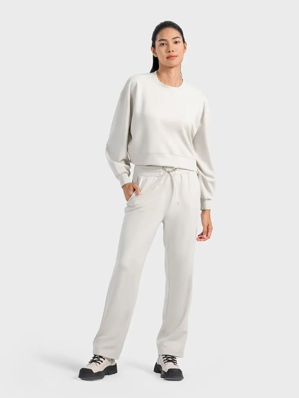 Millennia Round Neck Drop Shoulder Sports Top - cas7m