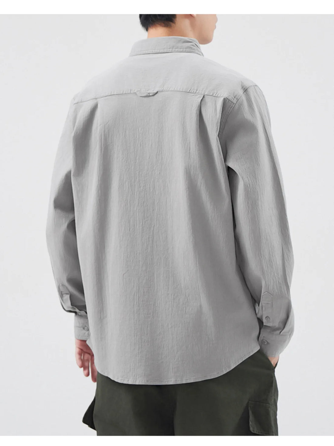 Men's Plus Size Button Up Long Sleeve Shirt - cas7m