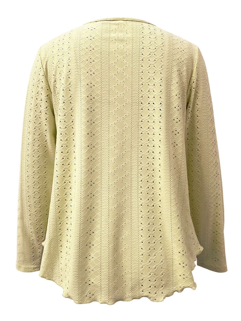 Eyelet Long Sleeve Blouse - cas7m
