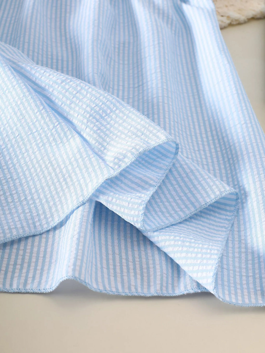 Children's Embroidered Striped Dress - cas7m