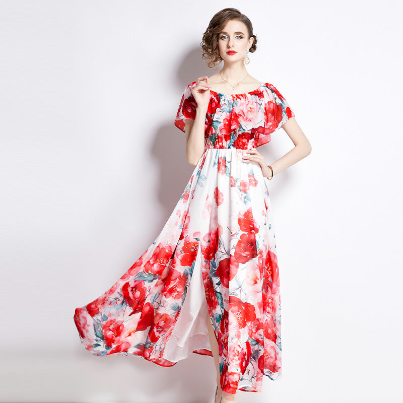 Summer Split Chiffon Dress Women - cas7m
