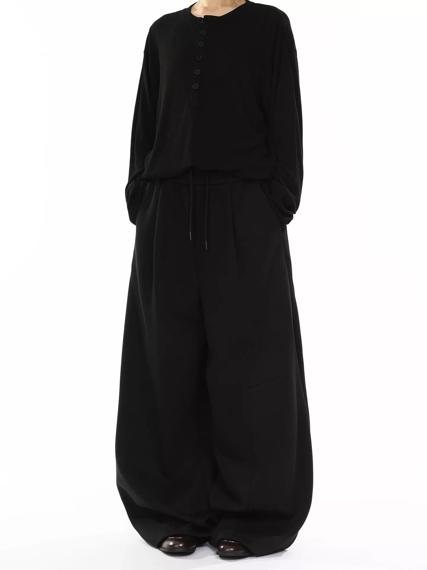 Men's Wide Leg Drawstring Pants - cas7m