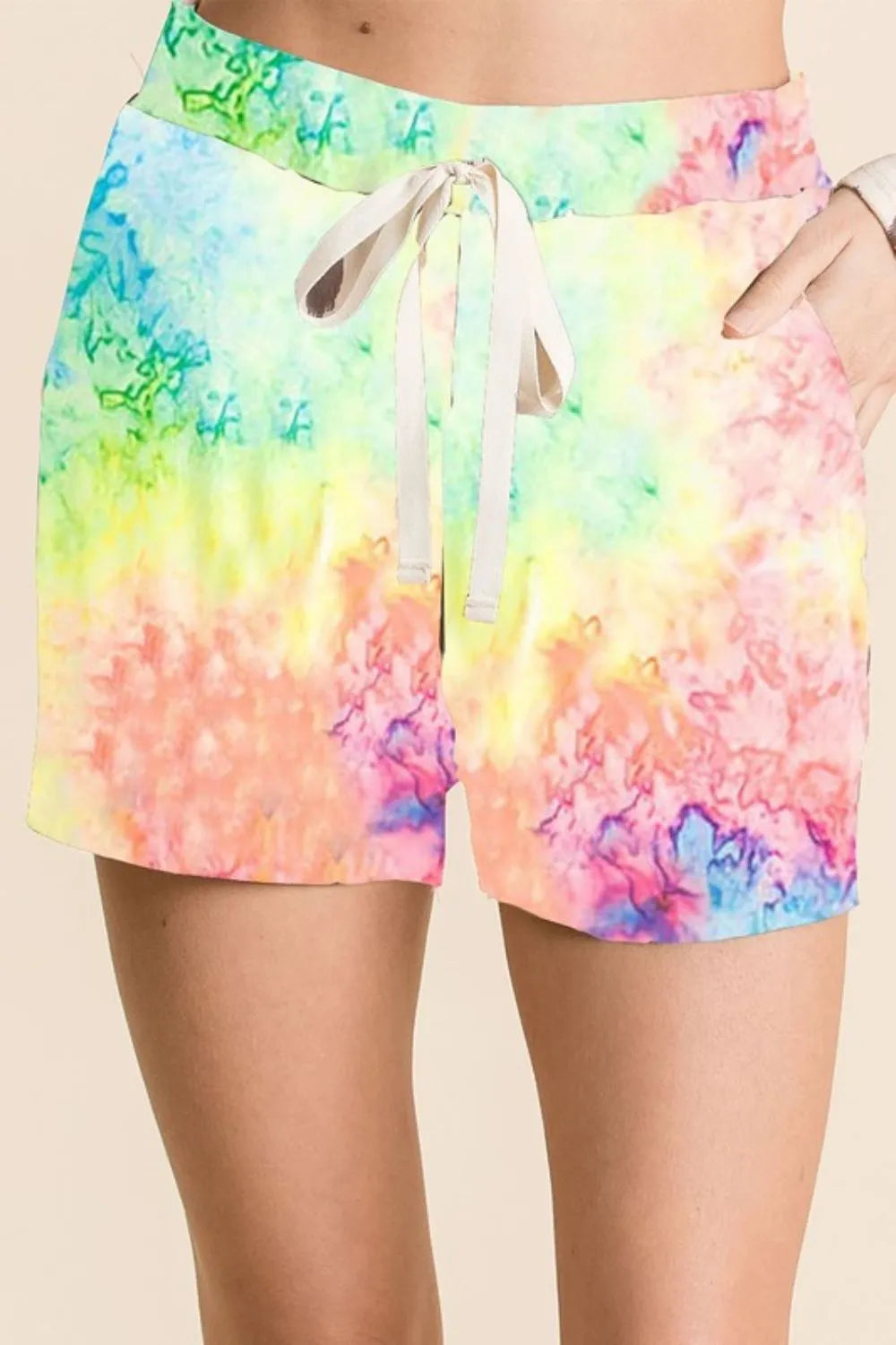 BiBi Tie Dye Soft Knit Casual Shorts - cas7m
