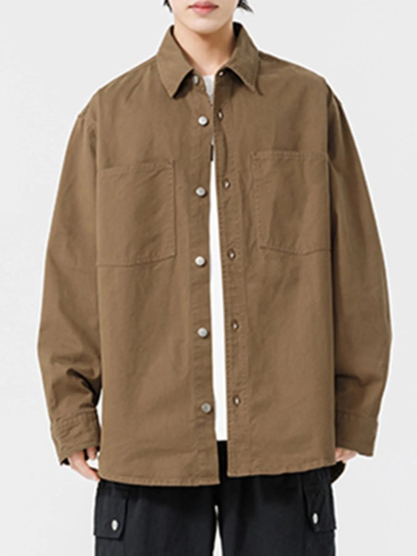 Men's Button Up Long Sleeve Shirt - cas7m