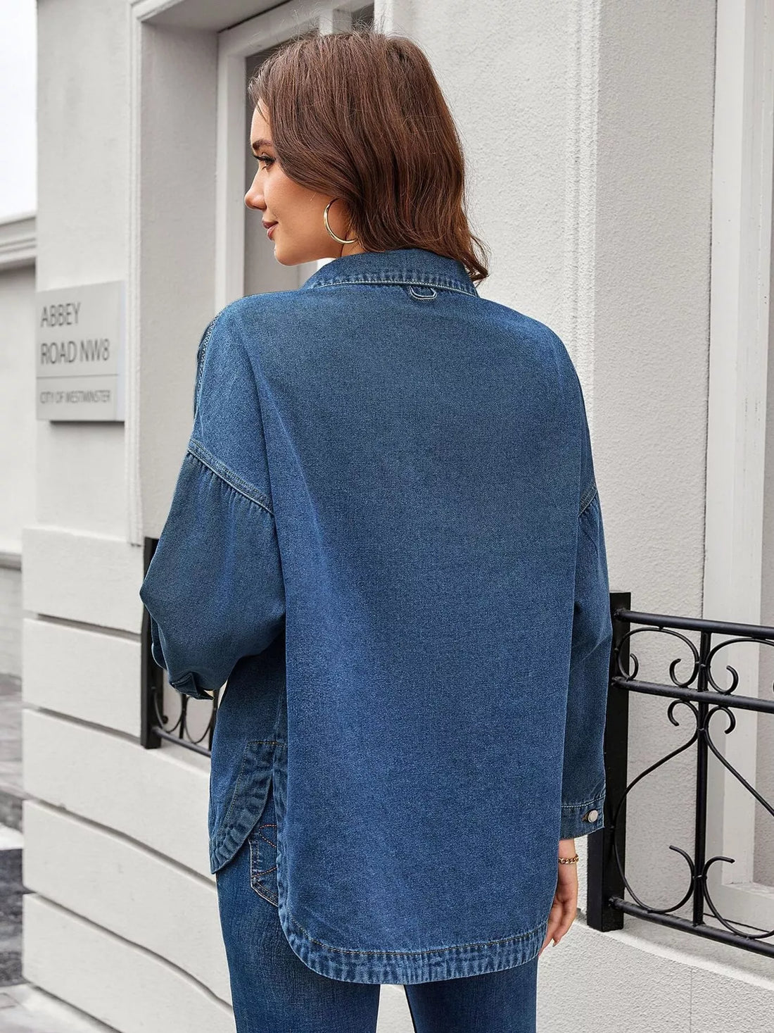 Vintage Wash Button-Down Denim Jacket - cas7m