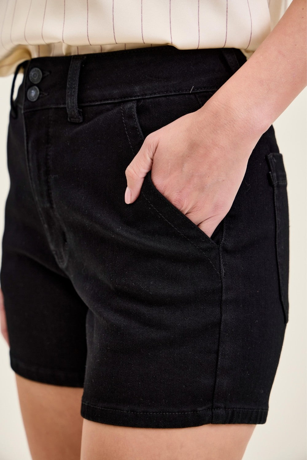 Judy Blue High-Waisted Trouser Shorts - cas7m